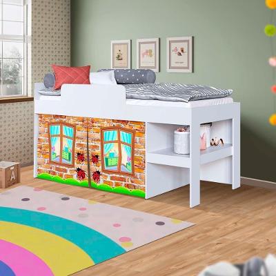 Cama Com Colchão Com Cortina Cabaninha Branco Alegrete Jm Móveis