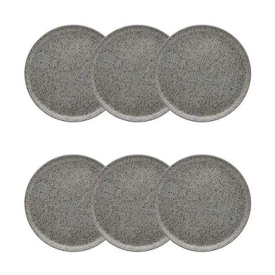 Conjunto De Pratos De Sobremesa 06 Peças Flat Gray Oxford