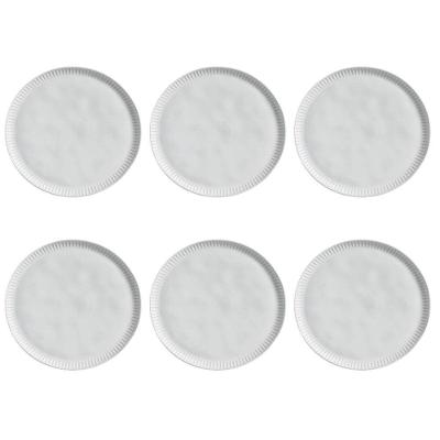 Conjunto De Pratos Rasos 06 Peças Linhas New White Porto Brasil