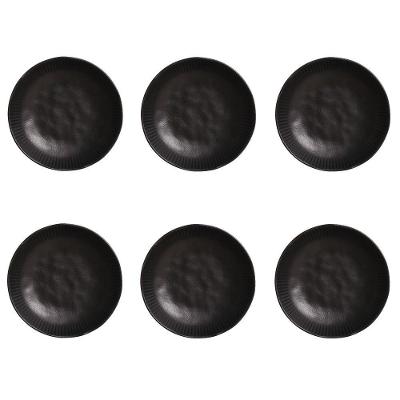 Conjunto De Pratos Fundos 06 Peças Linhas Preto Matte Porto Brasil