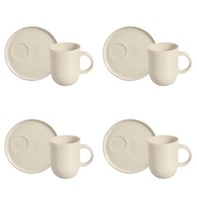 Conjunto De Canecas Com Pires 04 Peças Linhas Clay Porto Brasil