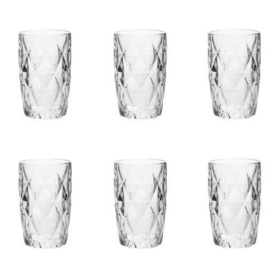 Conjunto De Copos De Vidro Para água 6 Peças 350 Ml Diamonds Lyor