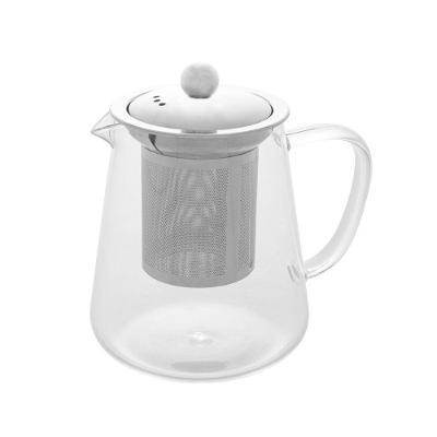 Bule Para Chá Em Vidro E Aço Inox Com Infusor 750 Ml Lyor
