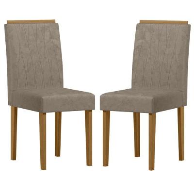 Cadeira Para Mesa De Jantar Ana Kit 2 Peças Ype Camursa Marrom - New Ceval