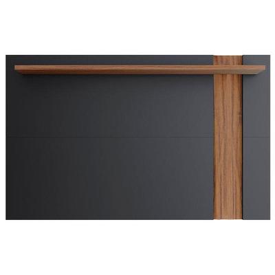 Painel Para Tv Suspenso Extensivo Leme Preto Acetinado Noce Milano - Colibri