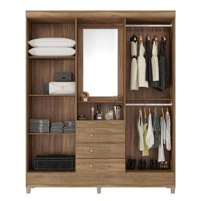 Cômoda Flora E Guarda Roupa Casal Capelinha Pérsia Amêndola Touch - Demóbile