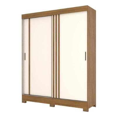 Guarda Roupa Solteiro B353 Nature Off White Cinza Flex - Briz Móveis