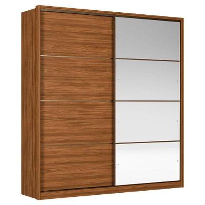 Guarda Roupa Casal Belga Nogueira Touch Flex Com Espelho Demóbile - Demartêz