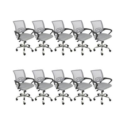 Kit 10 Cadeiras De Escritório Begonia Mesh Ergonômico Cinza