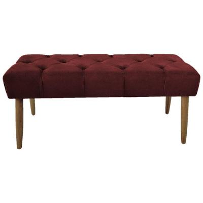Banco Estofado Jade 120xcm Suede Vinho - Majú Decor