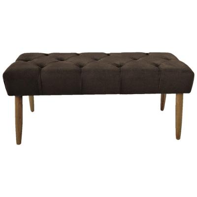 Banco Estofado Jade 120xcm Suede Marrom - Majú Decor