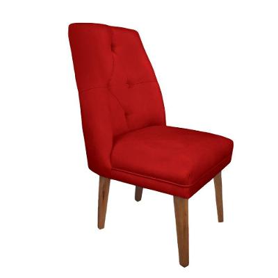 Cadeira Sala De Jantar Maria Suede Vermelho - Majú Decor