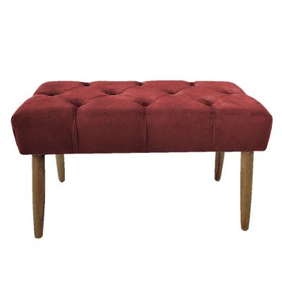 Banco Estofado Jade 80cm Suede Vermelho - Majú Decor