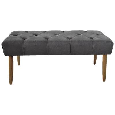 Banco Estofado Jade 120xcm Suede Grafite - Majú Decor