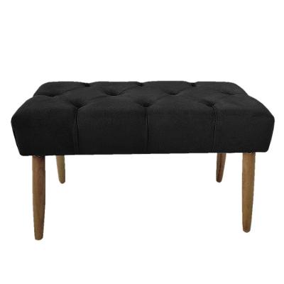 Banco Estofado Jade 80cm Suede Preto - Majú Decor