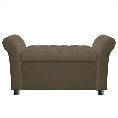 Recamier Baú Sapateira Louis 140x Suede Cappuccino - Majú Deor