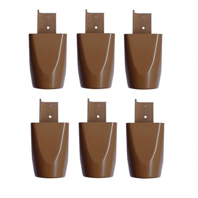 Kit Com 6 Pés De Roupeiros Armarios 7cm Mari Marrom Plástico