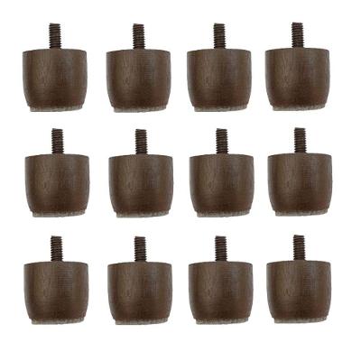 Kit 12 Pés Cama Box Baú Marrom Mini Altura 3cm P- Queen King