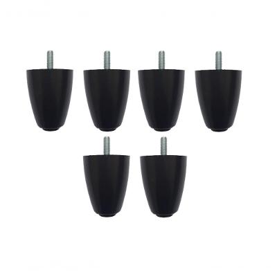 Kit Com 6 Pés Para Cama Box Baú P70 Rosca 5-16 Preto