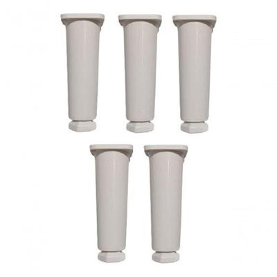 Kit Com 5 Pés Para Gabinete De Pia Armário Balcão 14cm Regulável Geli Branco