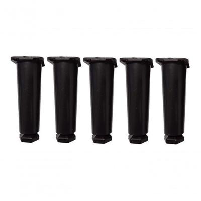 Kit Com 5 Pés Para Gabinete De Pia Armário Balcão 14cm Regulável Geli Preto