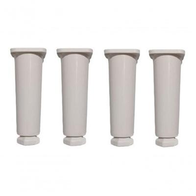 Kit Com 4 Pés Para Gabinete De Pia Armário Balcão 14cm Regulável Geli Branco