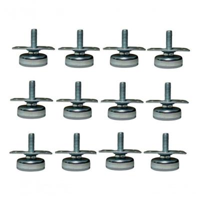 Kit 12 Pés Para Cadeiras Mesas Rosca 5-16 C- Chapas Niveladores Puffs Sofas Armarios Móveis Em Geral
