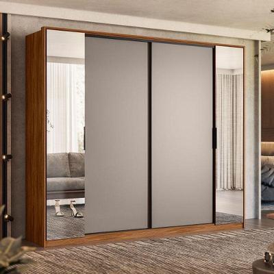 Guarda Roupa Casal Laredo Nogueira Nude Prime Tx Flex Com Espelho Demóbile - Demartêz