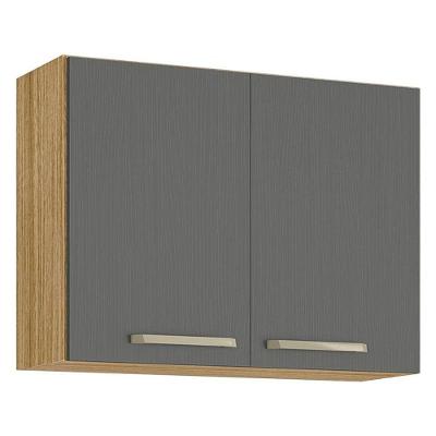 Armário Aéreo Ametista 2 Portas 80 Cm Freijó Gris - Kits Paraná