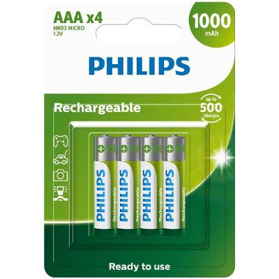 Pilha Recarregável Aaa 1000Mah Blister Com 4 Unidades R03B4R