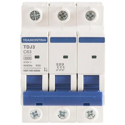 Minidisjuntor Tdj3ka 3 P 63 A Curva C Tramontina