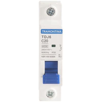 Minidisjuntor Tdj6ka 1 P 20 A Curva C Tramontina