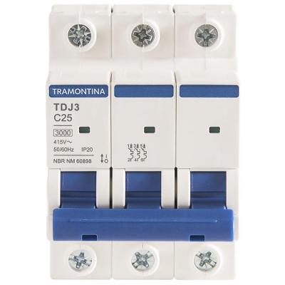 Minidisjuntor Tdj3ka 3 P 25 A Curva C Tramontina