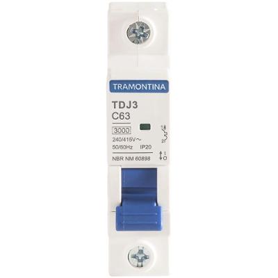 Minidisjuntor Tdj3ka 1 P 63 A Curva C Tramontina