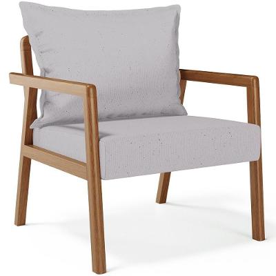 Poltrona Decorativa Para Sala De Estar E Living Alícia B04 Linho Cinza
