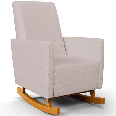 Poltrona De Amamentação Com Balanço Ravena W01 Linho Bege - Lyam Decor