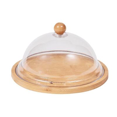 Bandeja Para Queijo Com Tampa Em Bambu 23x14,5cm Kenya