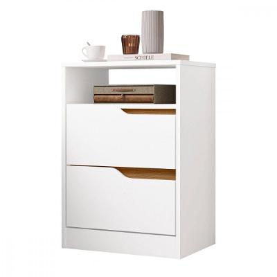 Mesa De Cabeceira Sole 2 Gavetas Flex Branco/nature