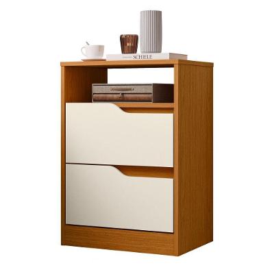 Mesa De Cabeceira Sole 2 Gavetas Flex Cinamomo/off White