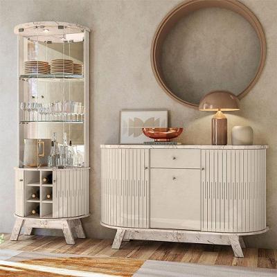 Aparador Para Sala Buffet Monza E Cristaleira Marina Calacata Off White - Madetec