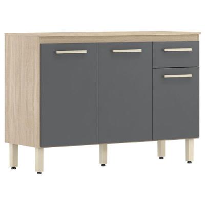 Balcão De Cozinha Dama Com Tampo 120 Cm Avena Grafito - Demobile