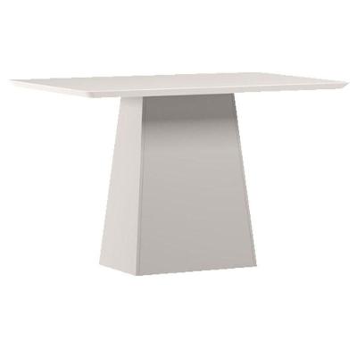 Mesa De Jantar 120 Cm Barbara Com Vidro Off White - New Ceval