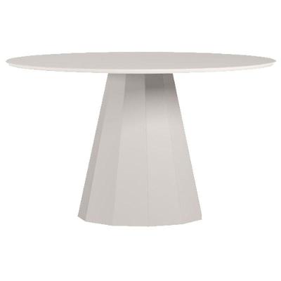 Mesa De Jantar 135x135 Cm Isis Com Vidro Off White - New Ceval