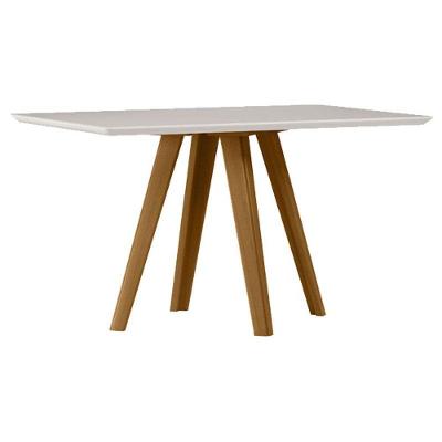 Mesa De Jantar 135x90 Cm Mariah Com Vidro Ype Off White - New Ceval