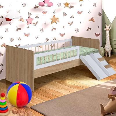Cama Infantil C- Colchão E Grade 135x193cm Aveiro Oak Branco
