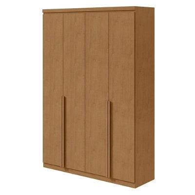 Guarda Roupa Solteiro Alonzo 4 Portas Amêndoa Clean - Lopas
