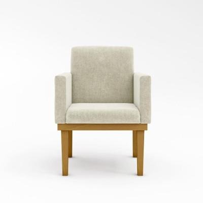 Kit 02 Cadeiras Poltronas Com Base Reforçada Para Recepção Suede Bege – Balaqui Decor Cor: Bege