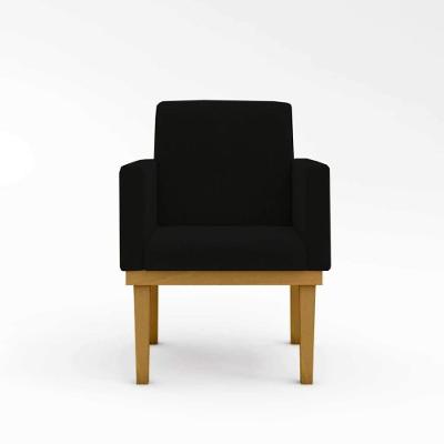 Kit 02 Cadeiras Poltronas Com Base Reforçada Para Recepção Preto – Balaqui Decor Cor: Preto