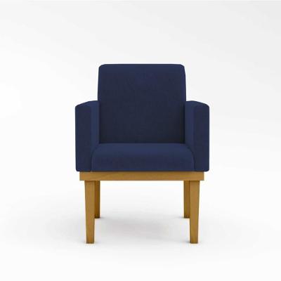 Kit 02 Cadeiras Poltronas Com Base Reforçada Para Recepção Azul Marinho – Balaqui Decor Cor: Azul Marinho