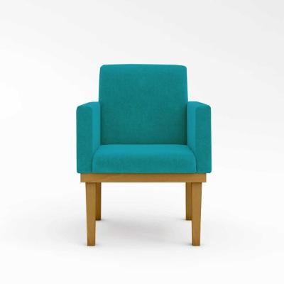 Kit 02 Cadeiras Poltronas Com Base Reforçada Para Recepção Azul Turquesa – Balaqui Decor Cor: Azul Turquesa